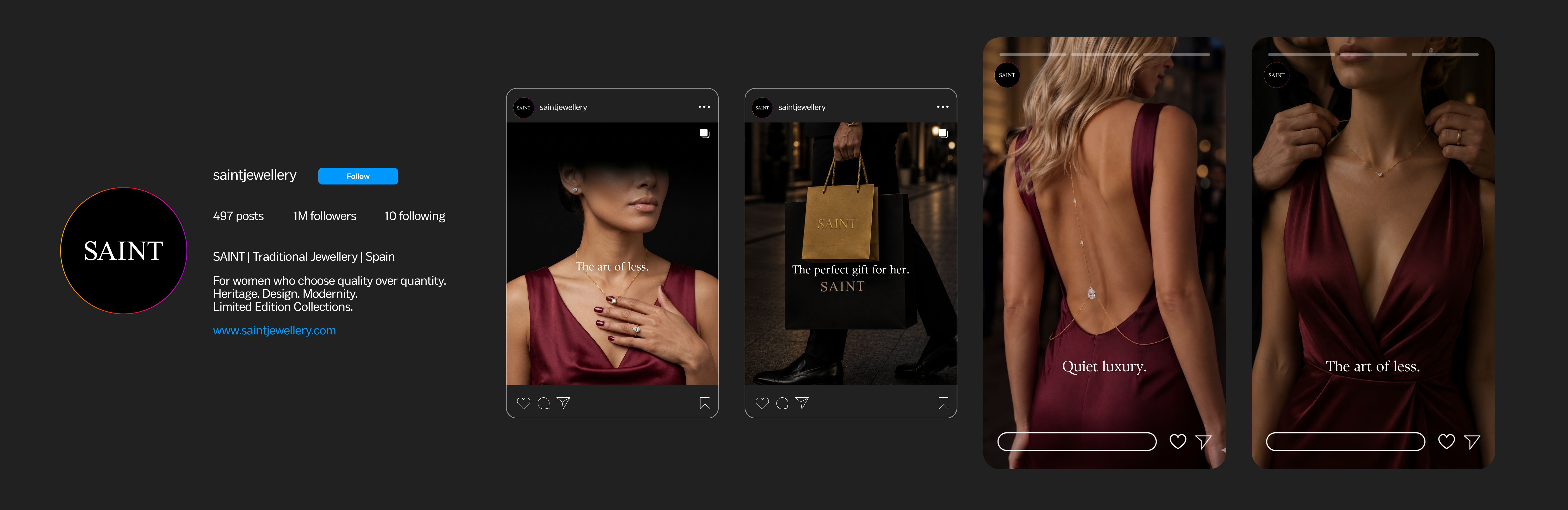 Mockup de marca Saint en material promocional de redes sociales